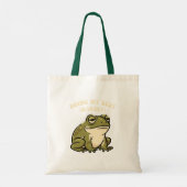 Retro Frog Barely Trying Canvas Tote Bag (Dos)
