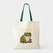 Retro Frog Barely Trying Canvas Tote Bag (Devant)