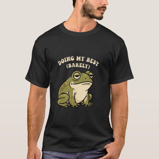 Retro Frog Barely Trying Men’s Graphic T-Shirt (Voorkant)