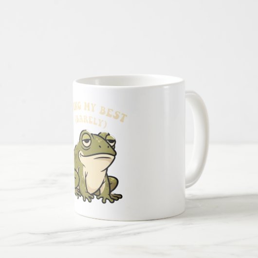 Retro Frog Minimal Effort White Mug (Devant droit)