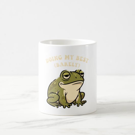 Retro Frog Minimal Effort White Mug Koffiemok (Center)