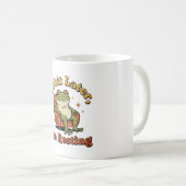 Retro Frog Relax Humor White Coffee Mug (Devant droit)