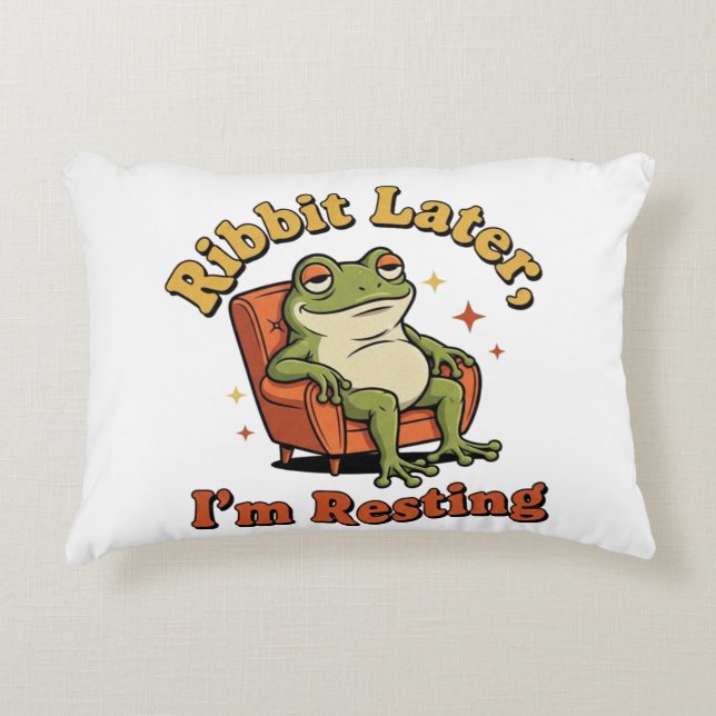 Retro Frog Relax Quote Rectangular Pillow Accent Kussen (Voorkant)