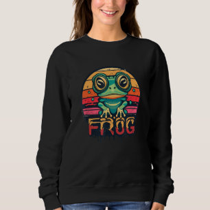 Retro Frog voor Funny Frog Sunset Lovers Trui