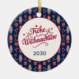 Retro Frohe Weihnachten Keramisch Ornament
