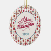 Retro Frohe Weihnachten Keramisch Ornament (Rechts)