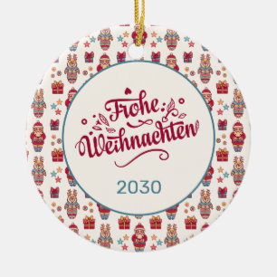 Retro Frohe Weihnachten Keramisch Ornament