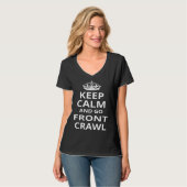 Retro Front Crawl 'Keep Calm and Go Front Crawl' T-shirt (Voorkant volledig)