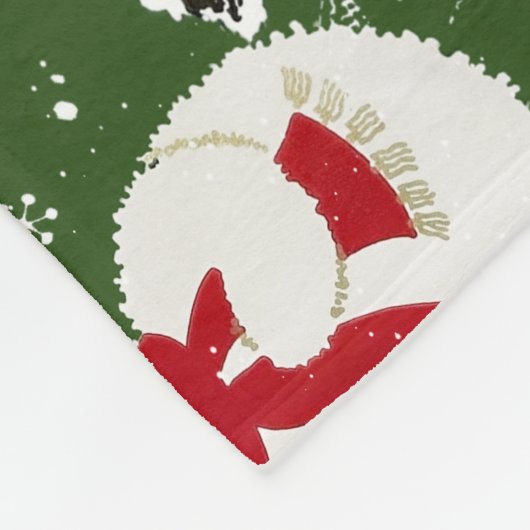 Retro  Frosty Snowmen Fleece Deken (Hoek)