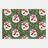 Retro  Frosty Snowmen Inpakpapier Vel (Voorkant)