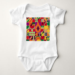 Retro Fruit geometrisch:  naadloos Romper
