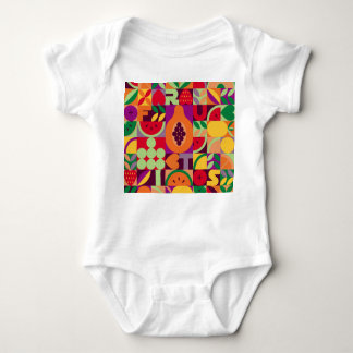 Retro Fruit geometrisch:  naadloos Romper