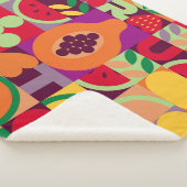 Retro Fruit geometrisch:  naadloos Sherpa Deken (3/4)