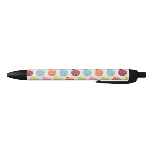 Retro Fruity Apple Patroon Zwarte inkt Pen (Bodem)