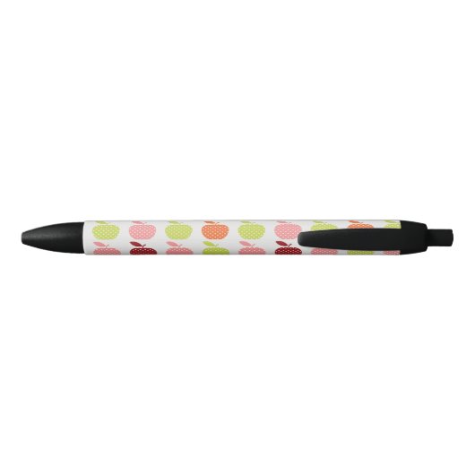 Retro Fruity Apple Patroon Zwarte inkt Pen (Achterkant)
