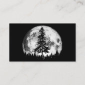 Retro Full Moon & Minimalist Pine Tree  Gra Visitekaartje (Achterkant)
