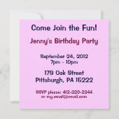 Retro Fun 1930s Roze Milkshake Invitation Kaart (Achterkant)