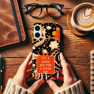 Retro Fun Bruin Bloemen Inspirivity Girly Naam iPhone 13 Pro Max Hoesje