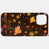 Retro Fun Bruin Bloemen Inspirivity Girly Naam Case-Mate iPhone Case (Achterkant (horizontaal))