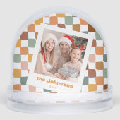 Retro Fun Checkered Family Photo Groovy Christmas (Avant)