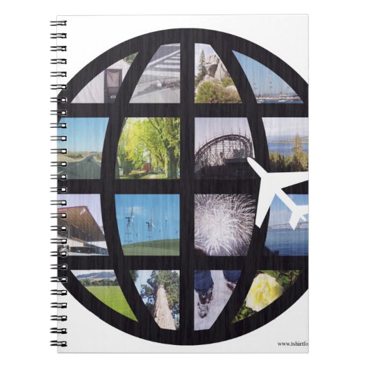 Retro Fun Foto's Wereldbol Notitieboek (Voorkant)