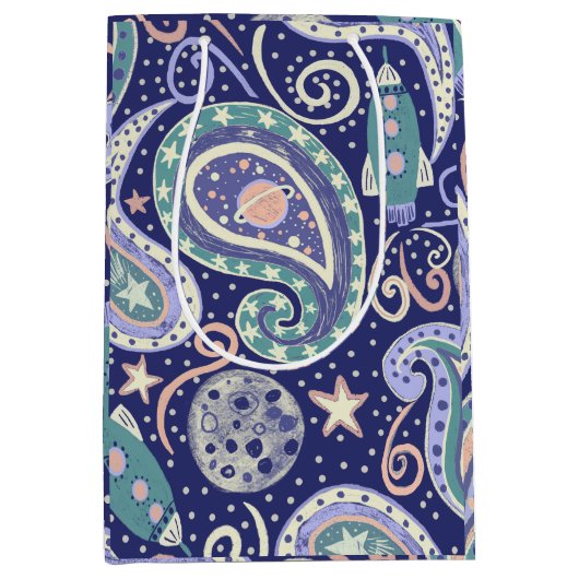 Retro Fun Galaxy Medium Cadeauzakje (Voorkant)