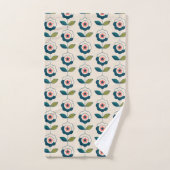 Retro Fun Garden Flower Pattern Bad Handdoek (Handdoek)