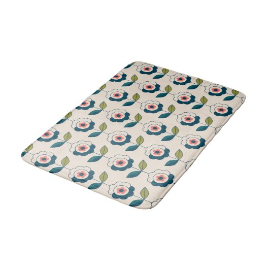 Retro Fun Garden Flower Pattern Badmat (Gekanteld)