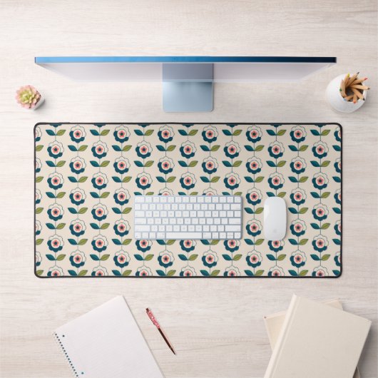 Retro Fun Garden Flower Pattern Bureaumat (Kantoor 1)