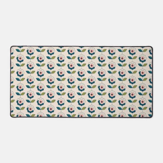 Retro Fun Garden Flower Pattern Bureaumat (Voorkant)