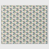 Retro Fun Garden Flower Pattern Cadeaupapier (Vlak)