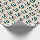 Retro Fun Garden Flower Pattern Cadeaupapier (Hoek)