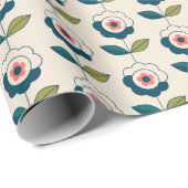 Retro Fun Garden Flower Pattern Cadeaupapier (Rol Hoek)