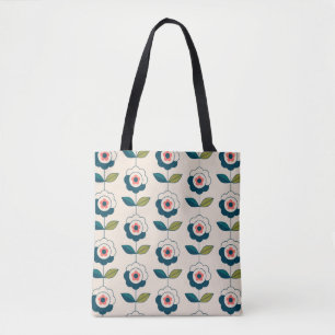 Retro Fun Garden Flower Pattern Draagtas