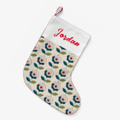 Retro Fun Garden Flower Pattern Kleine Kerstsok (Voorkant (Hangend))