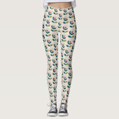 Retro Fun Garden Flower Pattern Leggings (Voorkant)