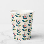 Retro Fun Garden Flower Pattern Papieren Bekers (Achterkant)