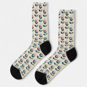 Retro Fun Garden Flower Pattern Sokken (Links)
