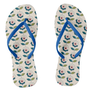 Retro Fun Garden Flower Pattern Teenslippers