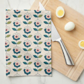 Retro Fun Garden Flower Pattern Theedoek (Quarter Fold)