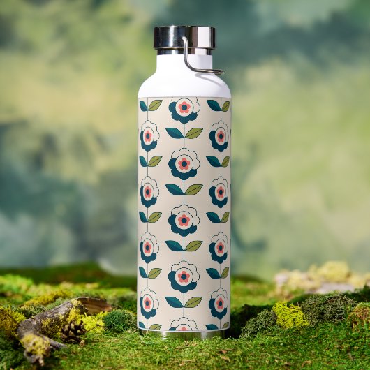 Retro Fun Garden Flower Pattern Waterfles (Buiten)