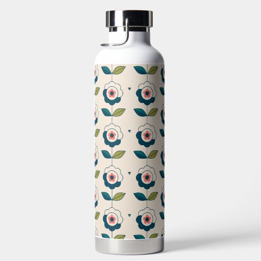 Retro Fun Garden Flower Pattern Waterfles (Rechts)