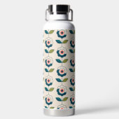 Retro Fun Garden Flower Pattern Waterfles (Achterkant)