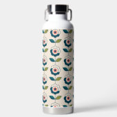 Retro Fun Garden Flower Pattern Waterfles (Voorkant)