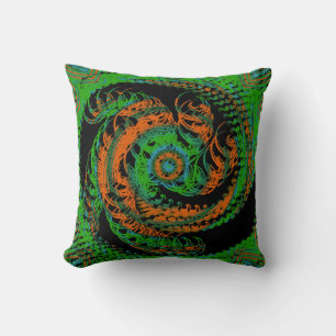Retro Fun Green Swirl Decoratief Kussen
