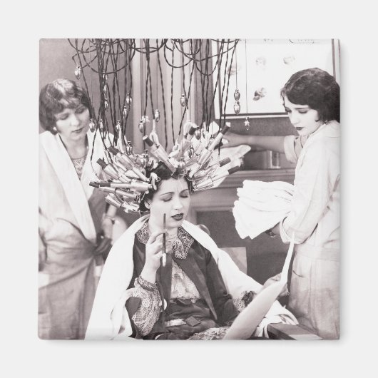 Retro Fun Hair Salon Magneet (Voorkant)