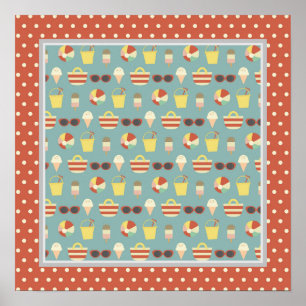 Retro Fun in het Poster van het zonnestrand