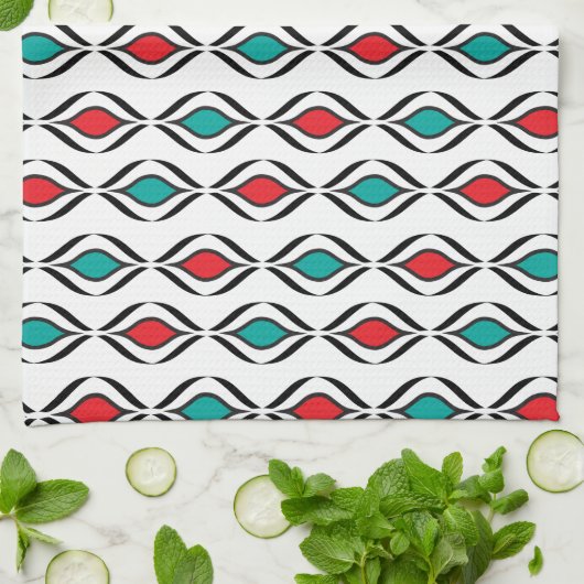 Retro Fun Pattern Theedoek (Gevouwen)