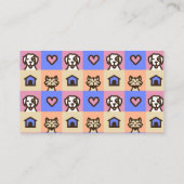 Rétro Fun Pet Care Carte de visite assis (Dos)