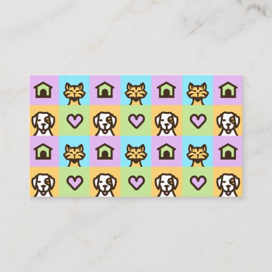 Rétro Fun Pet Care Carte de visite assis (Dos)